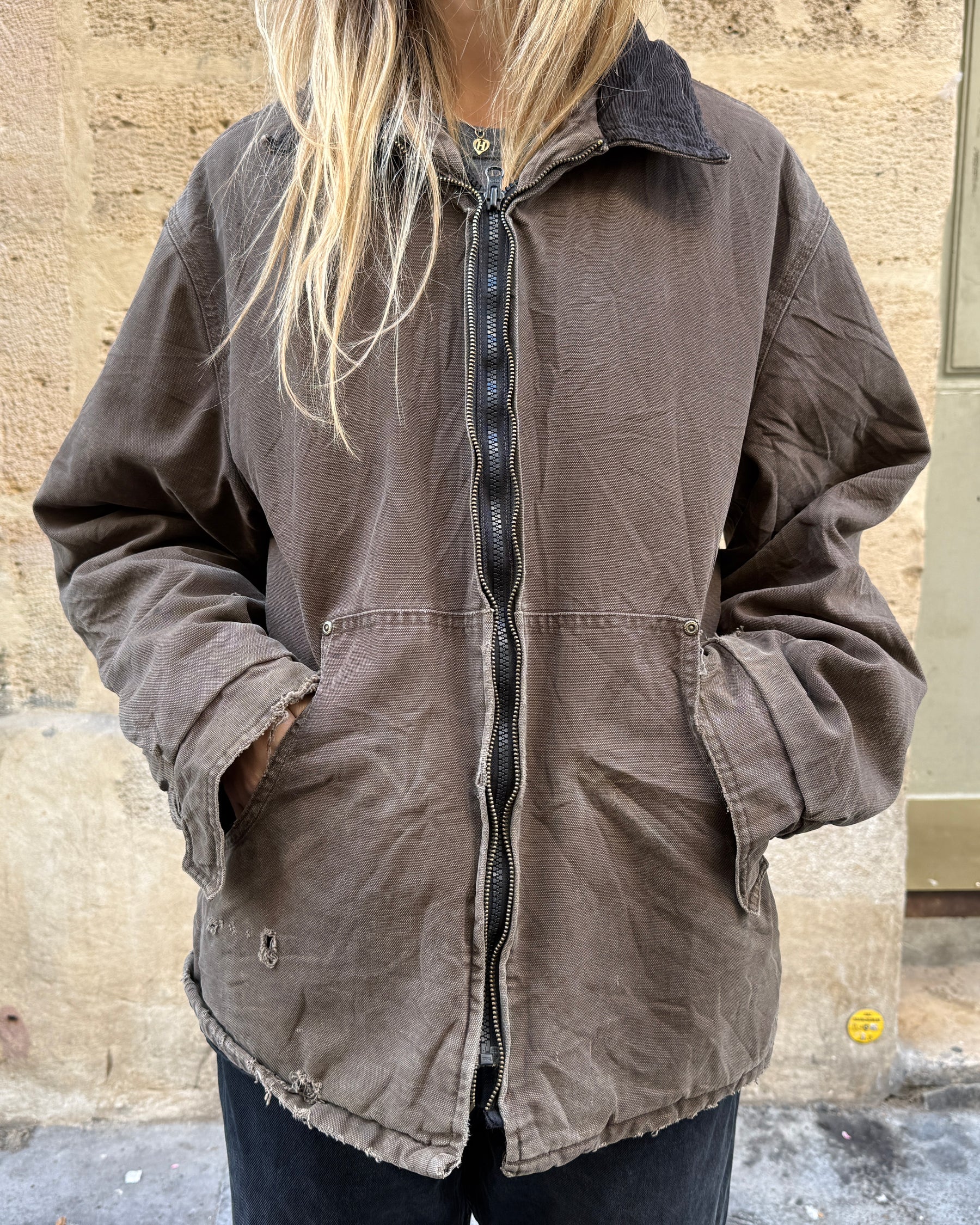 DISTRESSED WORKWEAR JACKET