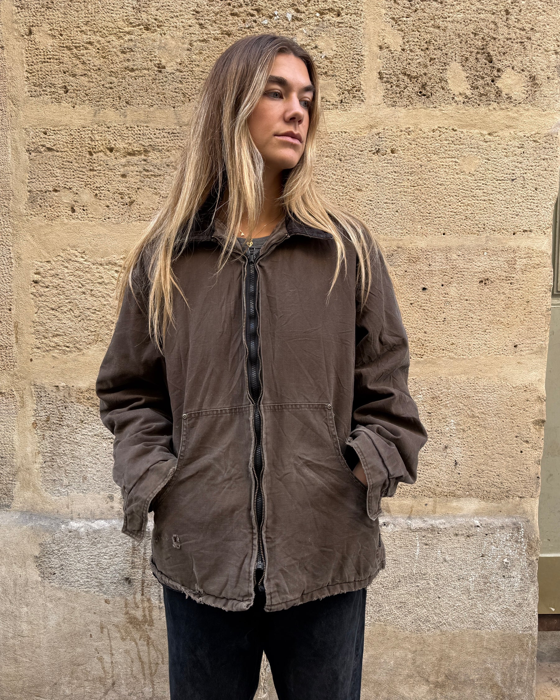 DISTRESSED WORKWEAR JACKET
