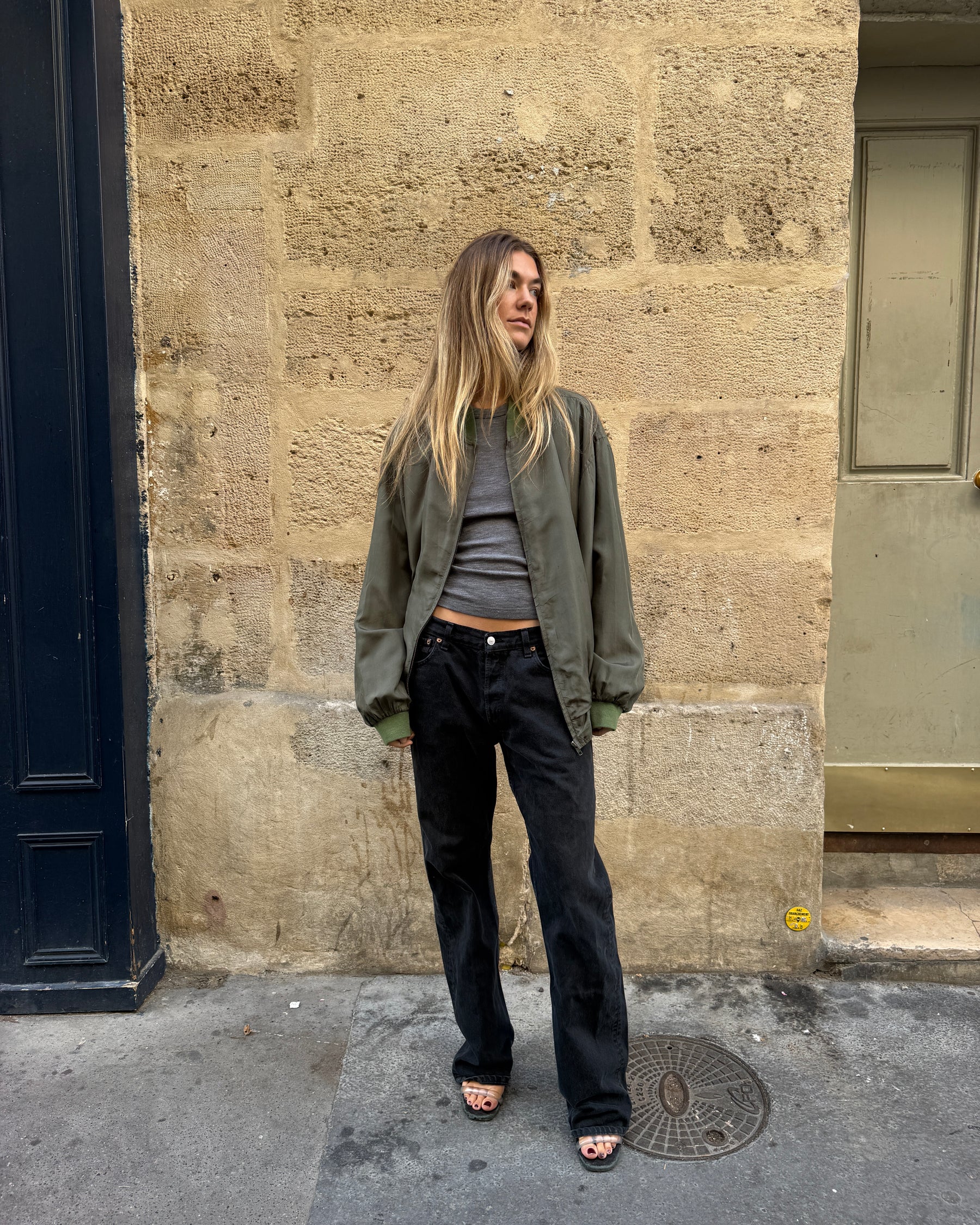 SILK BOMBER OLIVE