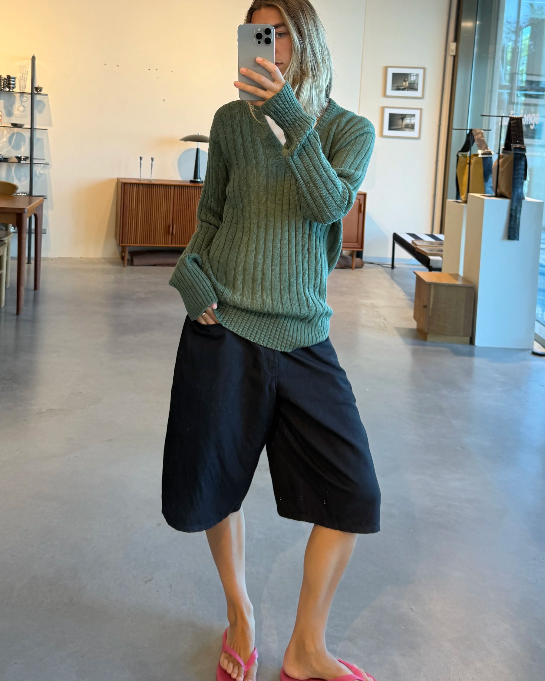 V Knit Olive