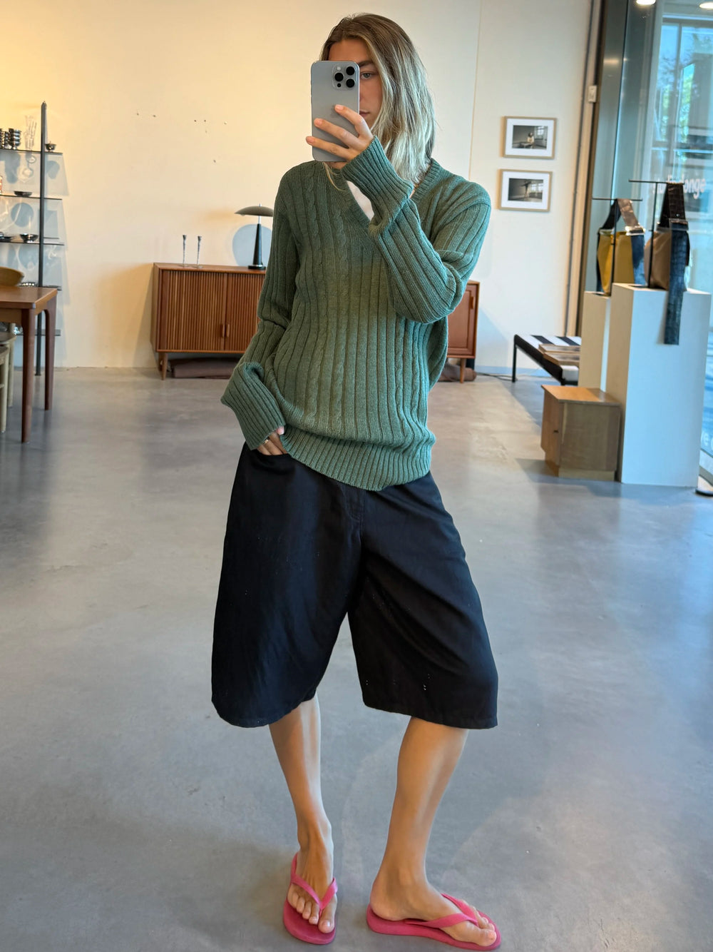 V Knit Olive