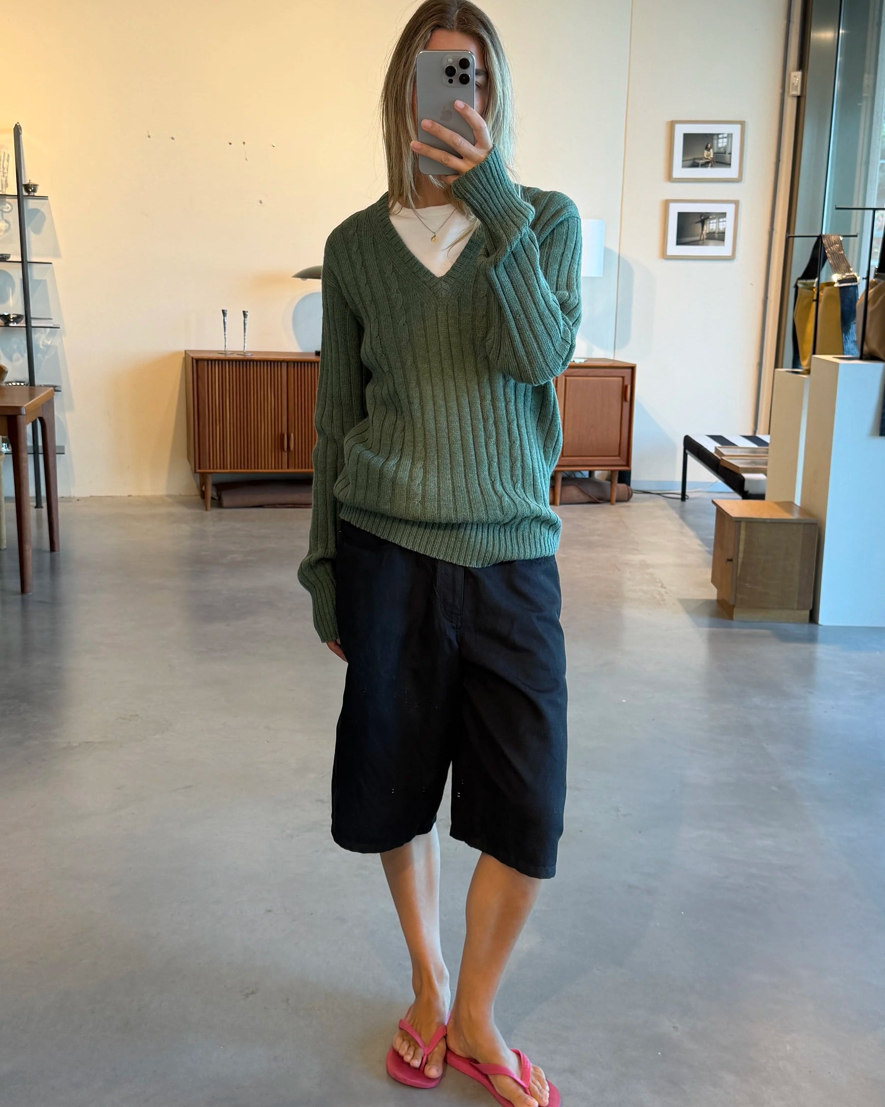 V Knit Olive
