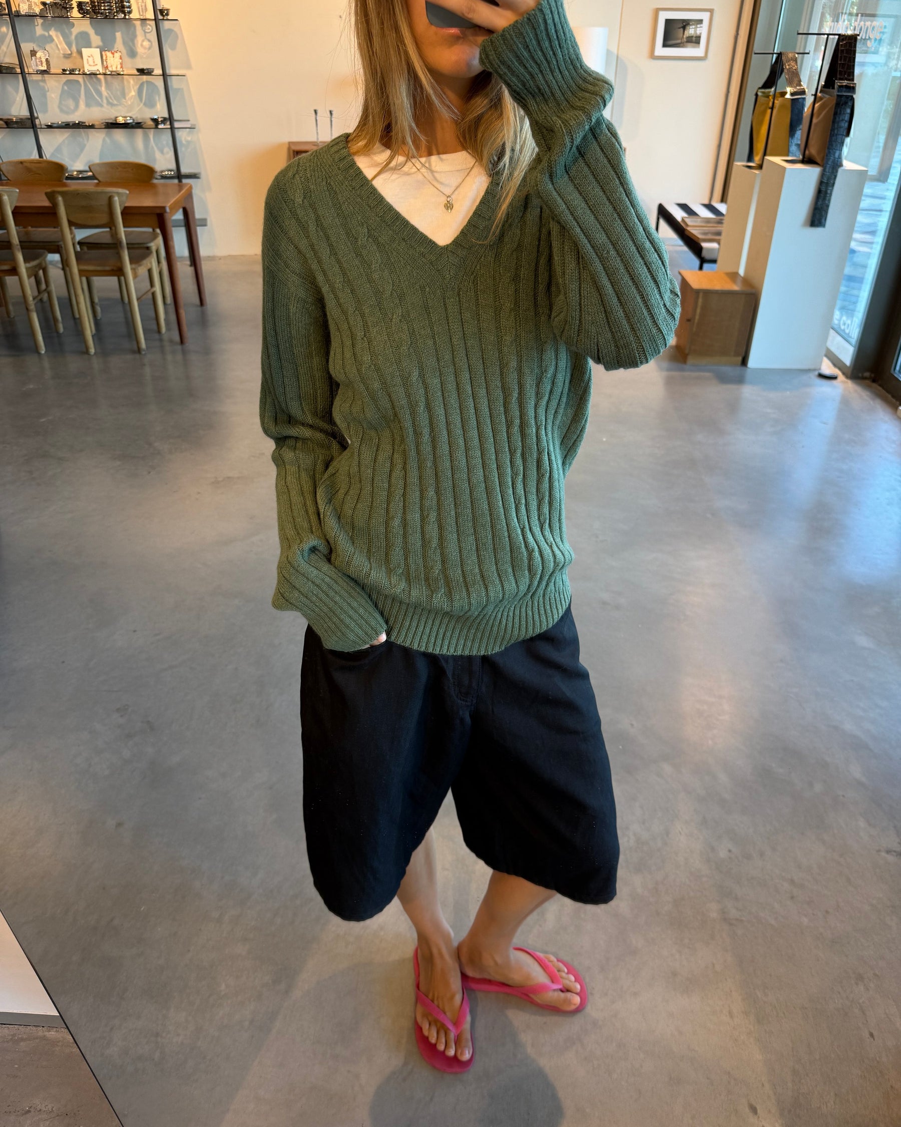 V Knit Olive