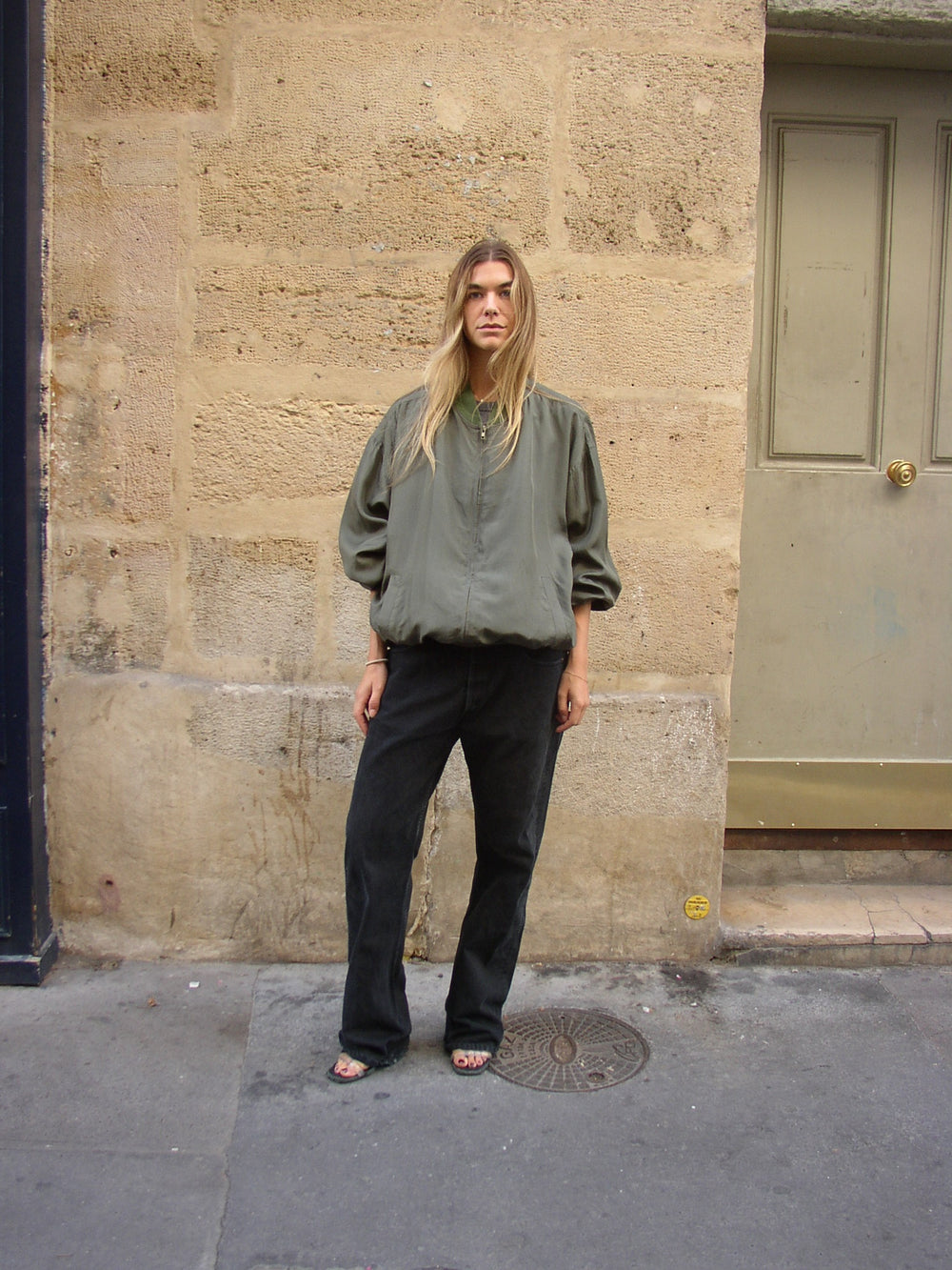 SILK BOMBER OLIVE